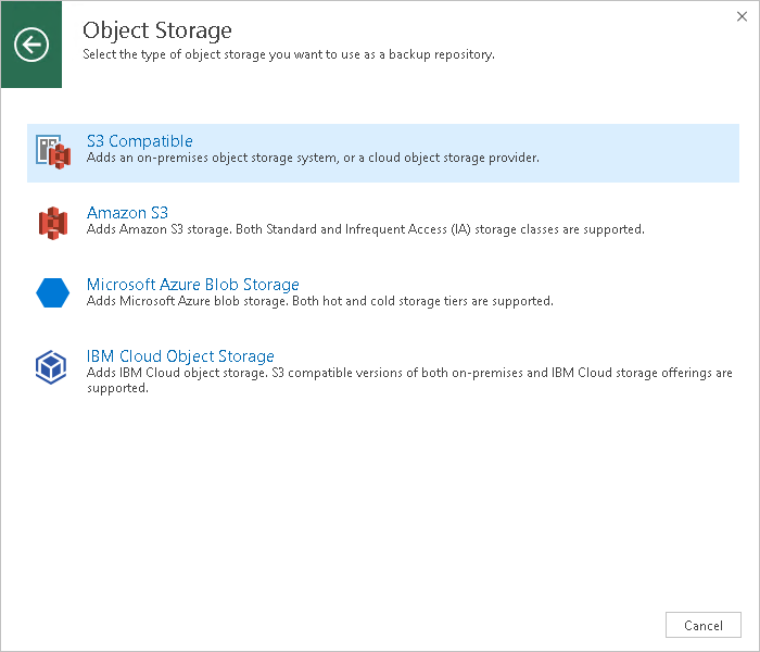 Add Object Storage Backup Repository